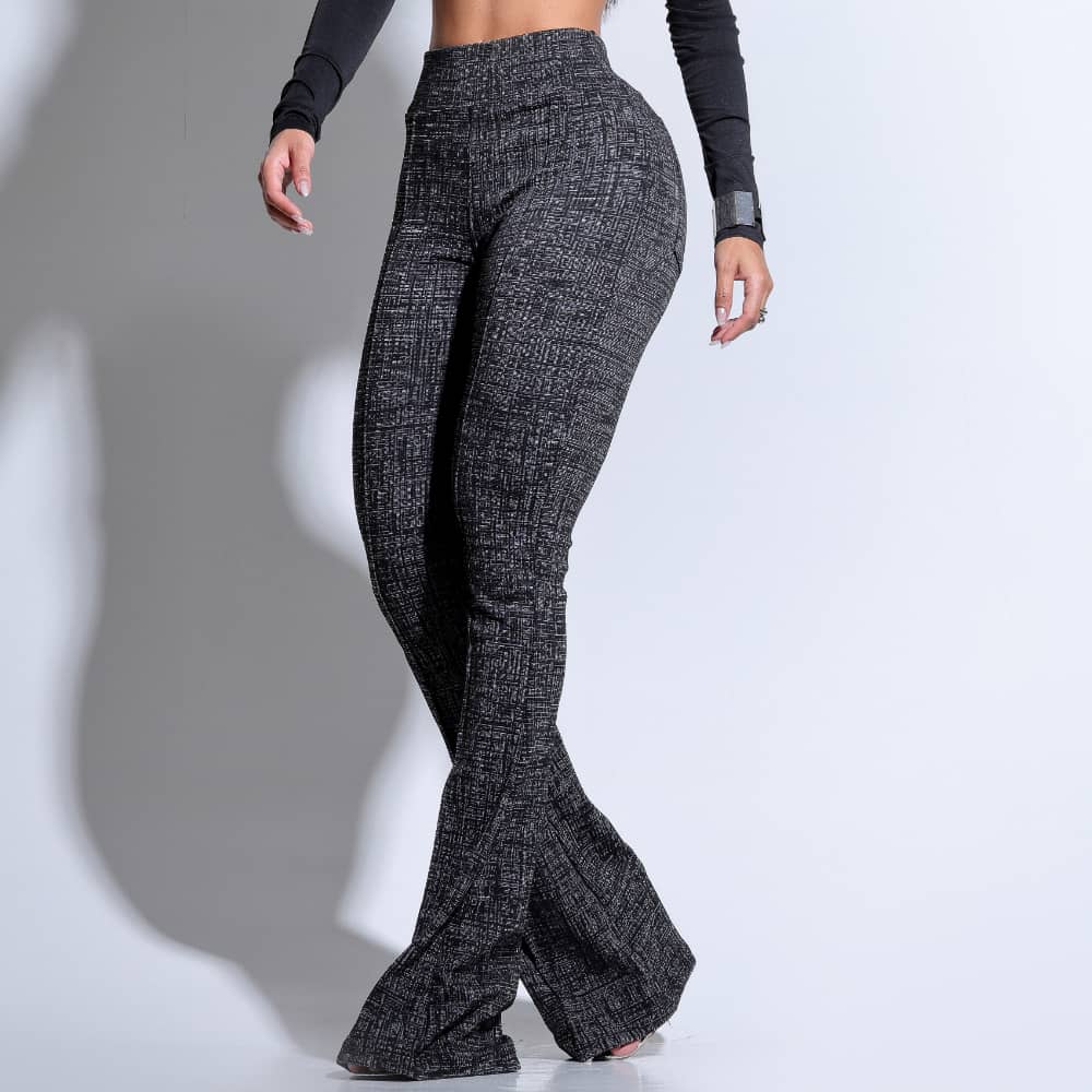 Calça Modeladora Flare Cós Alto Mescla