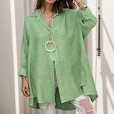 [Compre 1 e Leve 2] Camisa Saint-Tropez™ em Linho de Algodão com Design Oversized / Leveza e Sofisticação para Seus Momentos de Verão!