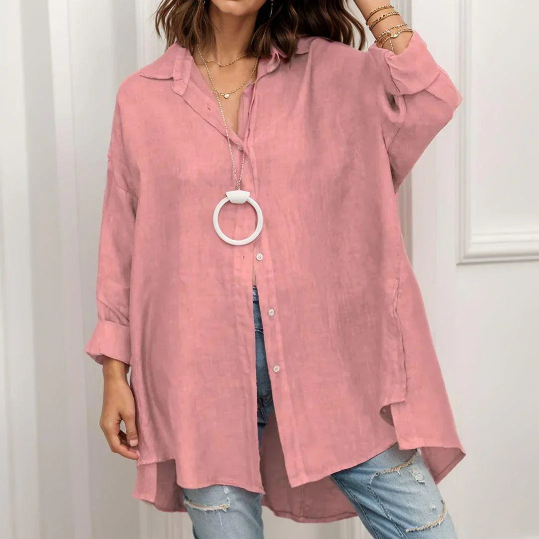 [Compre 1 e Leve 2] Camisa Saint-Tropez™ em Linho de Algodão com Design Oversized / Leveza e Sofisticação para Seus Momentos de Verão!